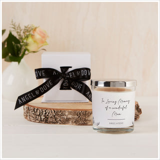 'In Loving Memory of a Wonderful Mum' Gift Boxed 300ml Candle Sympathy Gift with Lid - Angel & Dove