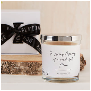 'In Loving Memory of a Wonderful Mum' Gift Boxed 300ml Candle Sympathy Gift with Lid - Angel & Dove