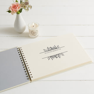 A4 Ivory Funeral Memory Condolence Book & Pen - Angel & Dove