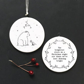 'Christmas Stars' Porcelain Tree Decoration Remembrance Gift