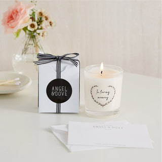 'In Loving Memory' 90ml Votive Candle Sympathy Gift with Bag & Card - Angel & Dove