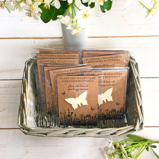 10 Plantable Wildflower Seed Paper Butterfly Funeral Favours - Angel & Dove