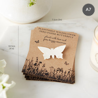 10 Plantable Wildflower Seed Paper Butterfly Funeral Favours - Angel & Dove