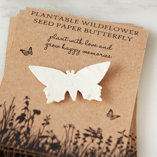 10 Plantable Wildflower Seed Paper Butterfly Funeral Favours - Angel & Dove