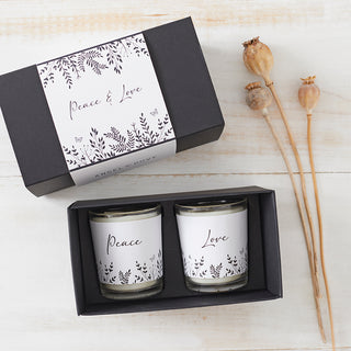 ‘Sending Peace & Love’ Votive Candles Sympathy Gift with Bag & Card - Angel & Dove