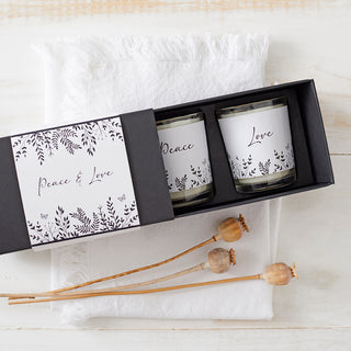 ‘Sending Peace & Love’ Votive Candles Sympathy Gift with Bag & Card - Angel & Dove