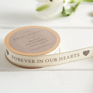 'Forever In Our Hearts' Cotton Ribbon 5m - Angel & Dove