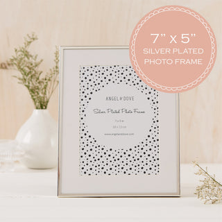Medium Silver Plated Photo Frame 7x5" (18x13cm) with Ivory Mount - Angel & Dove