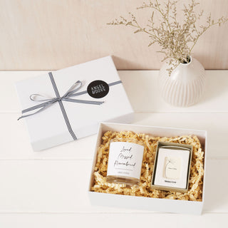 Memories Votive Candle & Porcelain Frame Sympathy Gift - Angel & Dove