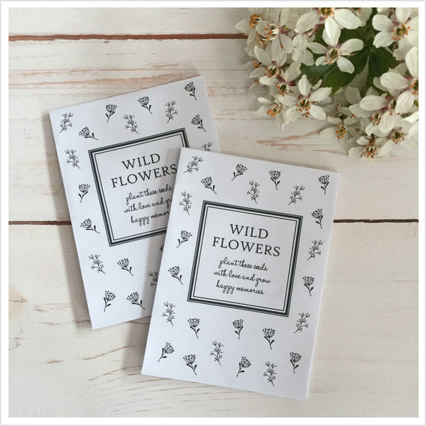 25 Unfilled Wildflower Seed Packet Funeral Favour Envelopes - Angel & Dove