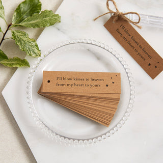25 Kraft Bubble Funeral Favour Tags with Jute Twine - Angel & Dove