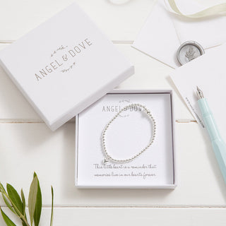 Silver Heart 'Memories' Bracelet in Gift Box with Luxury Gift Bag & Card - Angel & Dove