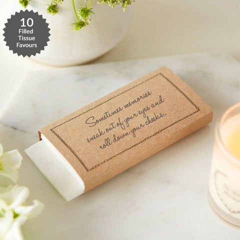 10 Kraft Filled Funeral Tissue Favours - Angel & Dove