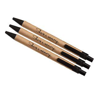 Pack of Kraft 'Share a Memory' Pens - for Funeral Memory Book or Favours