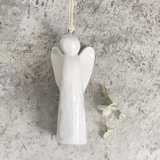 Porcelain Angel & Robin Decorations Sympathy Gift with Bog & Card - Angel & Dove