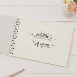 A4 Ivory 'Celebration of Life' Funeral Memory Book