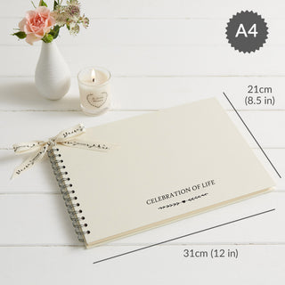 A4 Ivory 'Celebration of Life' Funeral Memory Book