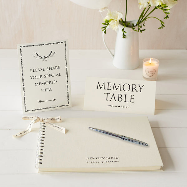 A4 Ivory Memory Book, 2 Signs & Pen Collection – Angel & Dove