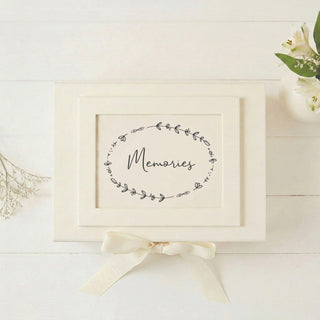 Medium 'Memories' Ivory Card Memory Keepsake Box - Angel & Dove