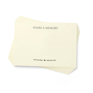 25 Ivory 'Share a Memory' Funeral Remembrance Cards - Angel & Dove