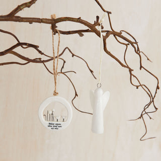 Porcelain Angel & Robin Decorations Sympathy Gift with Bog & Card - Angel & Dove