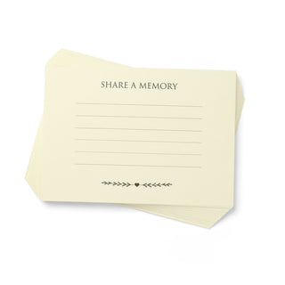 25 Ivory 'Share a Memory' Funeral Remembrance Cards
