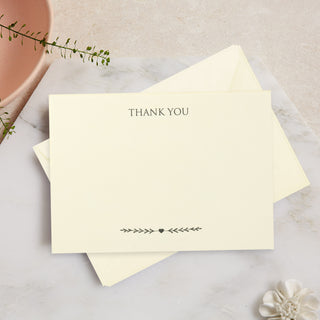 10 Ivory Funeral Thank You Cards & Envelopes