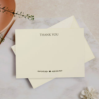 10 Ivory Funeral Thank You Cards & Envelopes - Angel & Dove