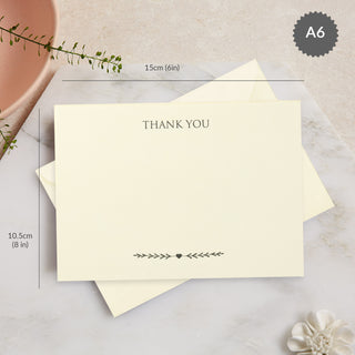 10 Ivory Funeral Thank You Cards & Envelopes