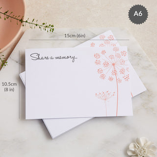 25 'Share a Memory' Pink Wildflower Funeral Remembrance Cards - Angel & Dove