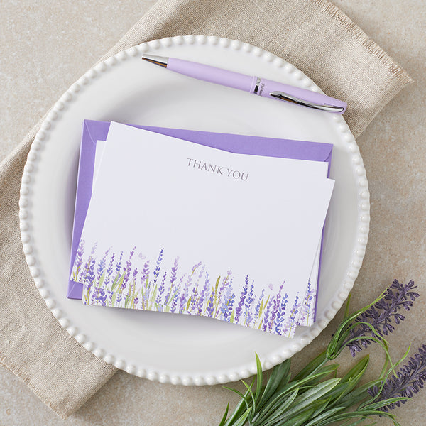 10 Lavender Thank You Cards & Envelopes - Angel & Dove