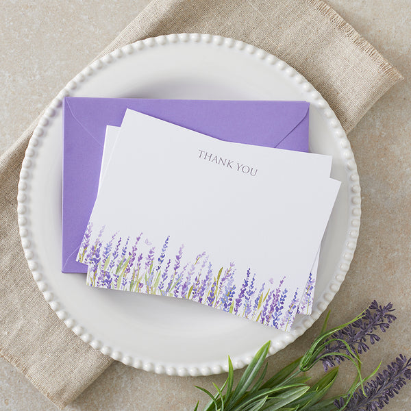 10 Lavender Thank You Cards & Envelopes - Angel & Dove