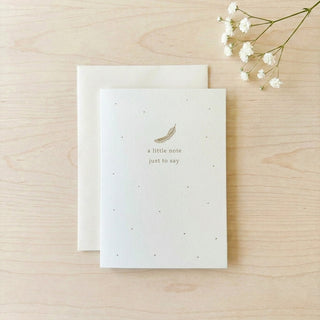 'A Little Note Just To Say' Gold Feather Sympathy Card