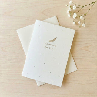 'A Little Note Just To Say' Gold Feather Sympathy Card