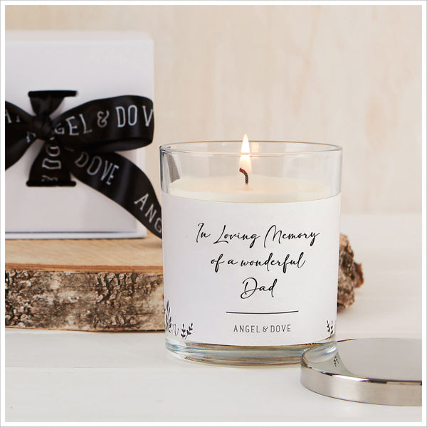 'In Loving Memory of a Wonderful Dad' Gift Boxed 300ml Candle Sympathy Gift with Lid
