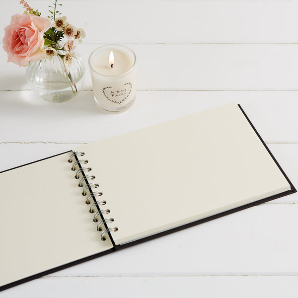 A5 Black Memory Book & 2 Signs Set - For Funeral Memory Table - Angel & Dove