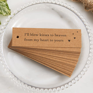 12 Bubble Mix Funeral Favours with Kraft Tags 'I'll Blow Kisses to Heaven' - Angel & Dove