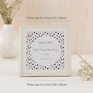 Silver Plated Square 5x5" Photo Frame for 4x4" Photo