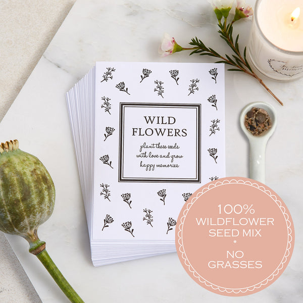 10 Wildflower Seed Packet Funeral Favours (Filled with Seeds) - Angel & Dove