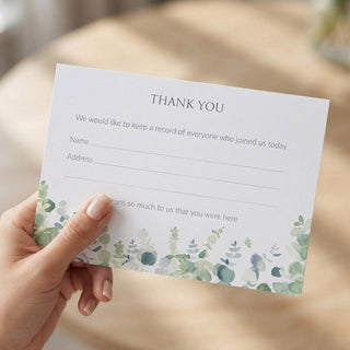 25 Eucalyptus Funeral Attendance Cards