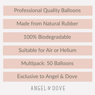 50 White & Pink 'Forever In Our Hearts' Biodegradable Funeral Balloons