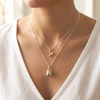 Silver Beehive Necklace Sympathy Gift