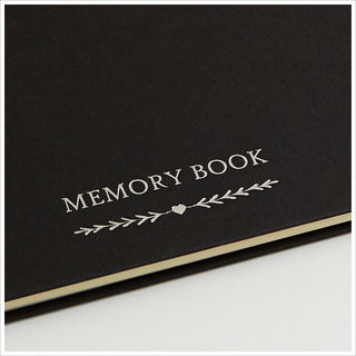 A5 Black Funeral Memory Condolence Book, 2 Signs & Pen Collection - Angel & Dove