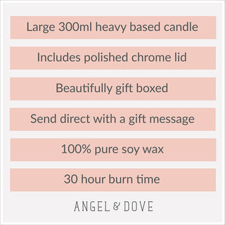 'An Angel at our Table' Gift Boxed 300ml Remembrance Candle with Silver Lid - Angel & Dove