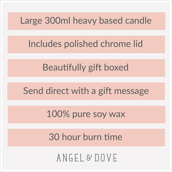 'In Loving Memory' Gift Boxed 300ml Remembrance Candle Sympathy Gift with Silver Lid - Angel & Dove