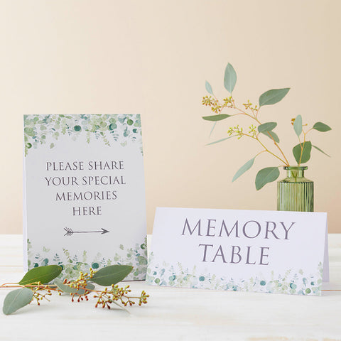 Funeral Memory Table Signs Set