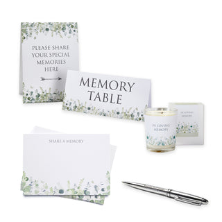 Eucalyptus Funeral Memory Table Collection - Angel & Dove