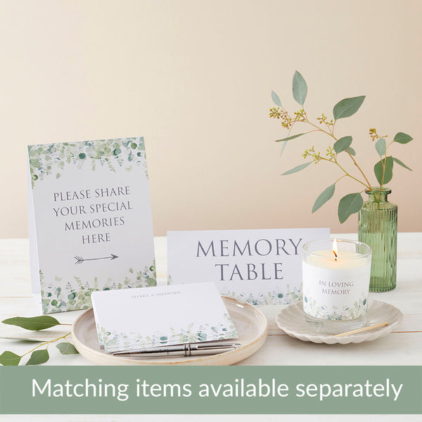 Set of 2 Eucalyptus Funeral Memory Table Signs