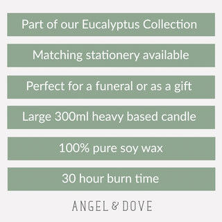 Eucalyptus In Loving Memory 300ml Candle - Angel & Dove