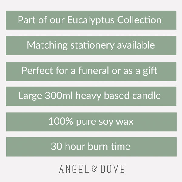 Eucalyptus In Loving Memory 300ml Candle - Angel & Dove